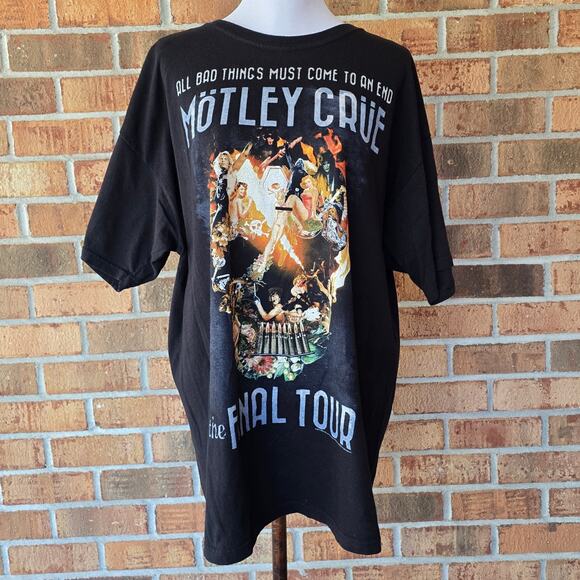 Motley Crue Tshirt 2014 Final Tour Tee All Bad Things End Black XL Concert Band - Picture 2 of 10